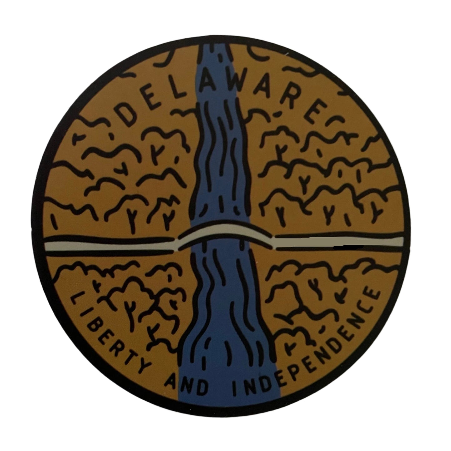Delaware State Sticker - Circle