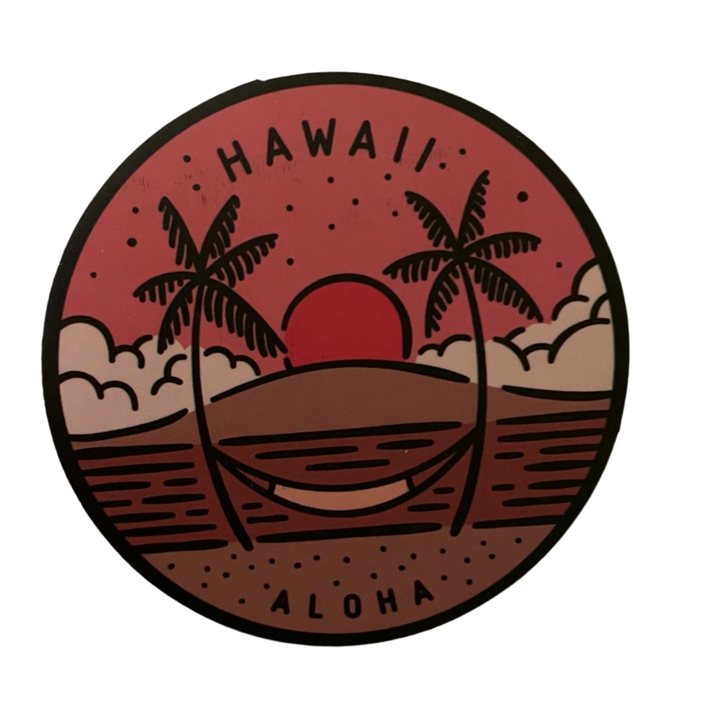 Hawaii State Sticker - Circle