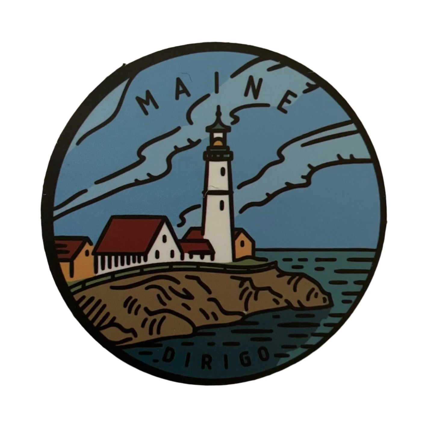 Maine State Sticker - Circle
