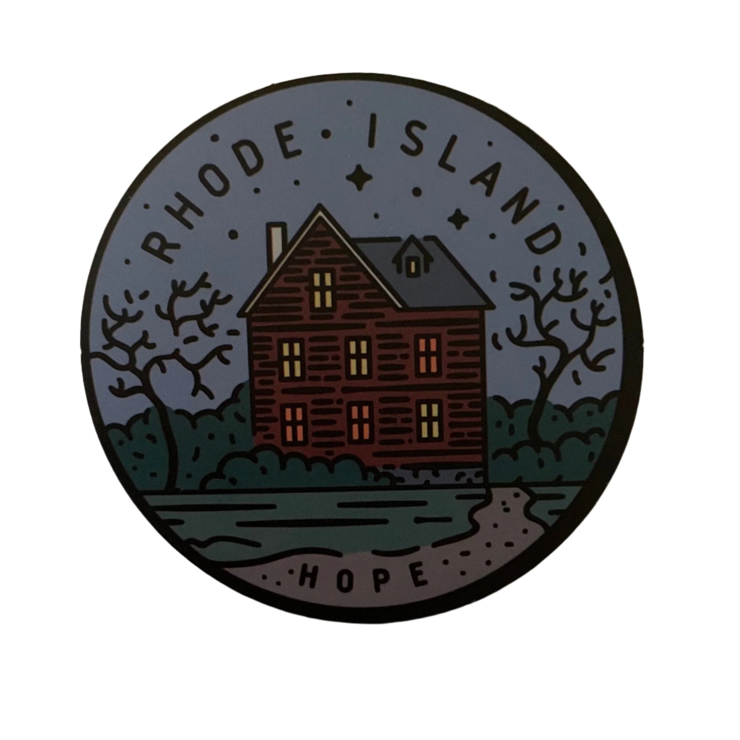 Rhode Island State Sticker - Circle