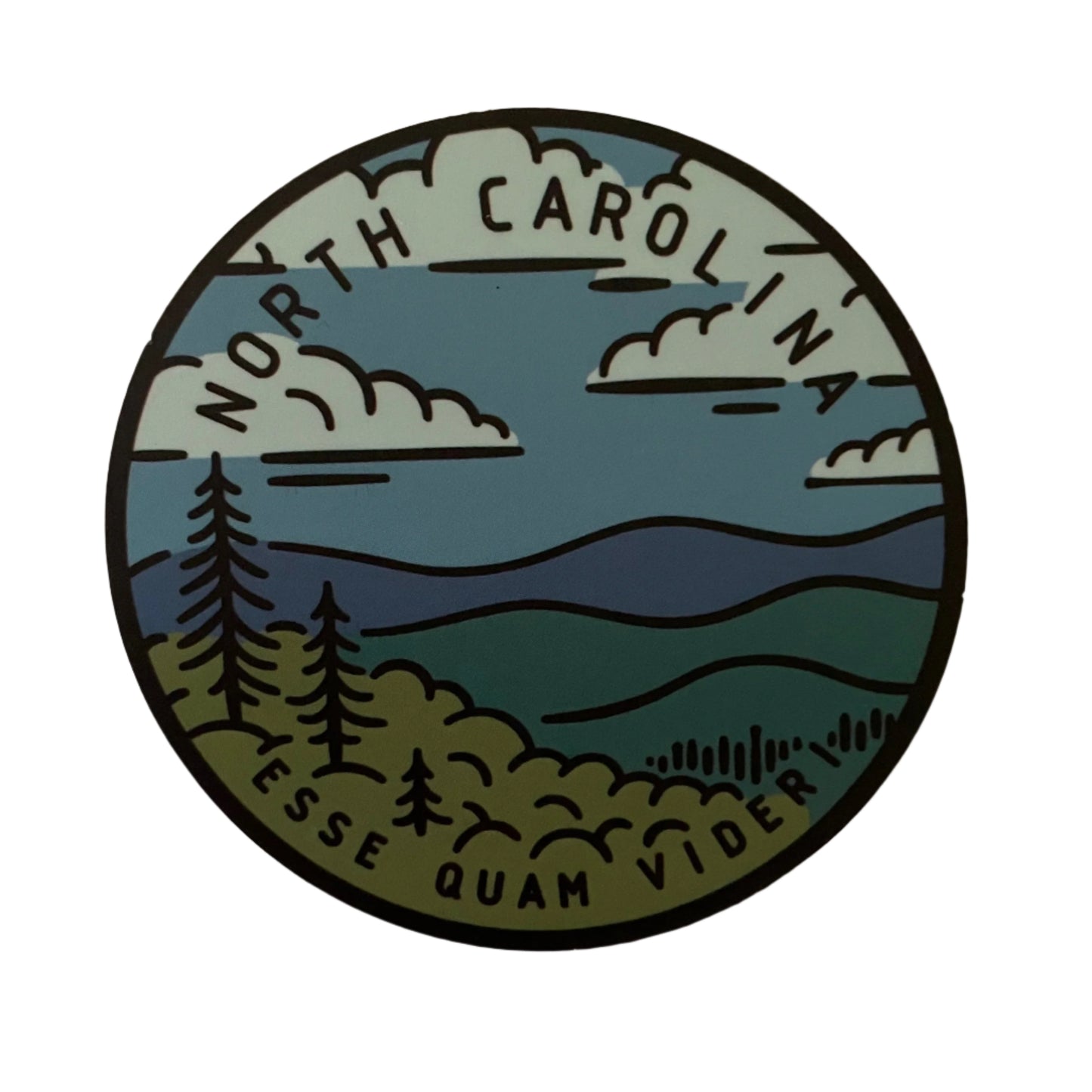 North Carolina State Sticker - Circle