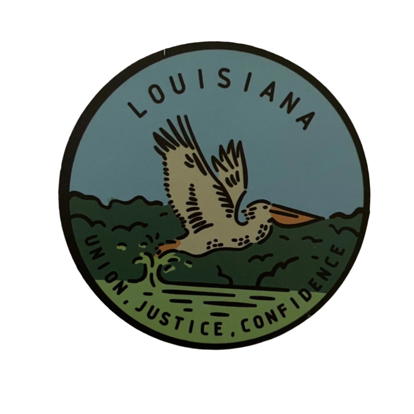 Louisiana State Sticker - Circle