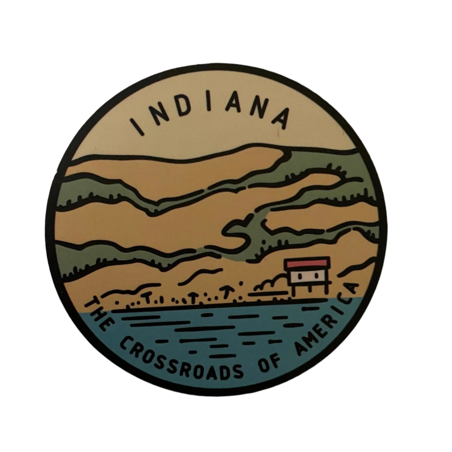 Indiana State Sticker - Circle