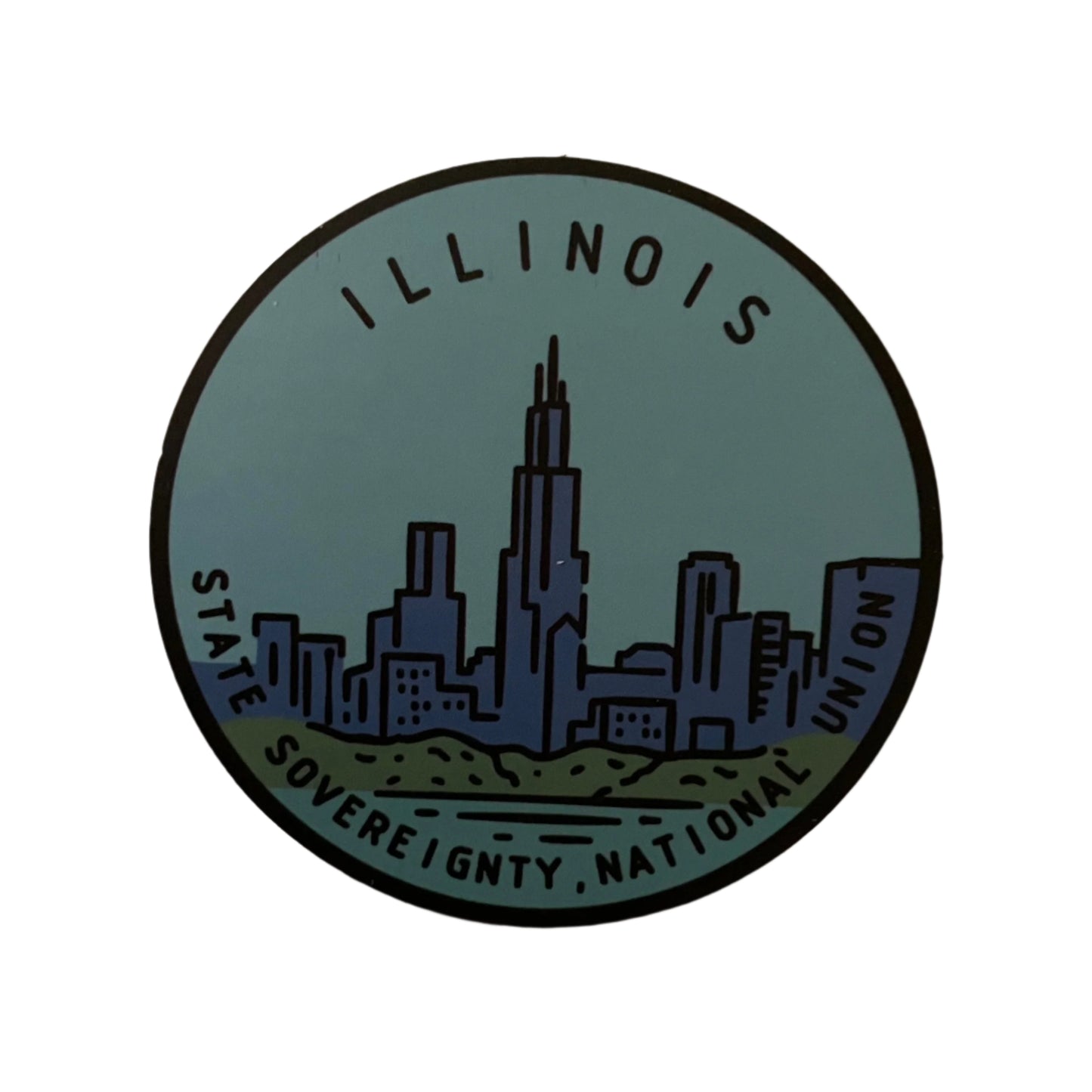 Illinois State Sticker - Circle