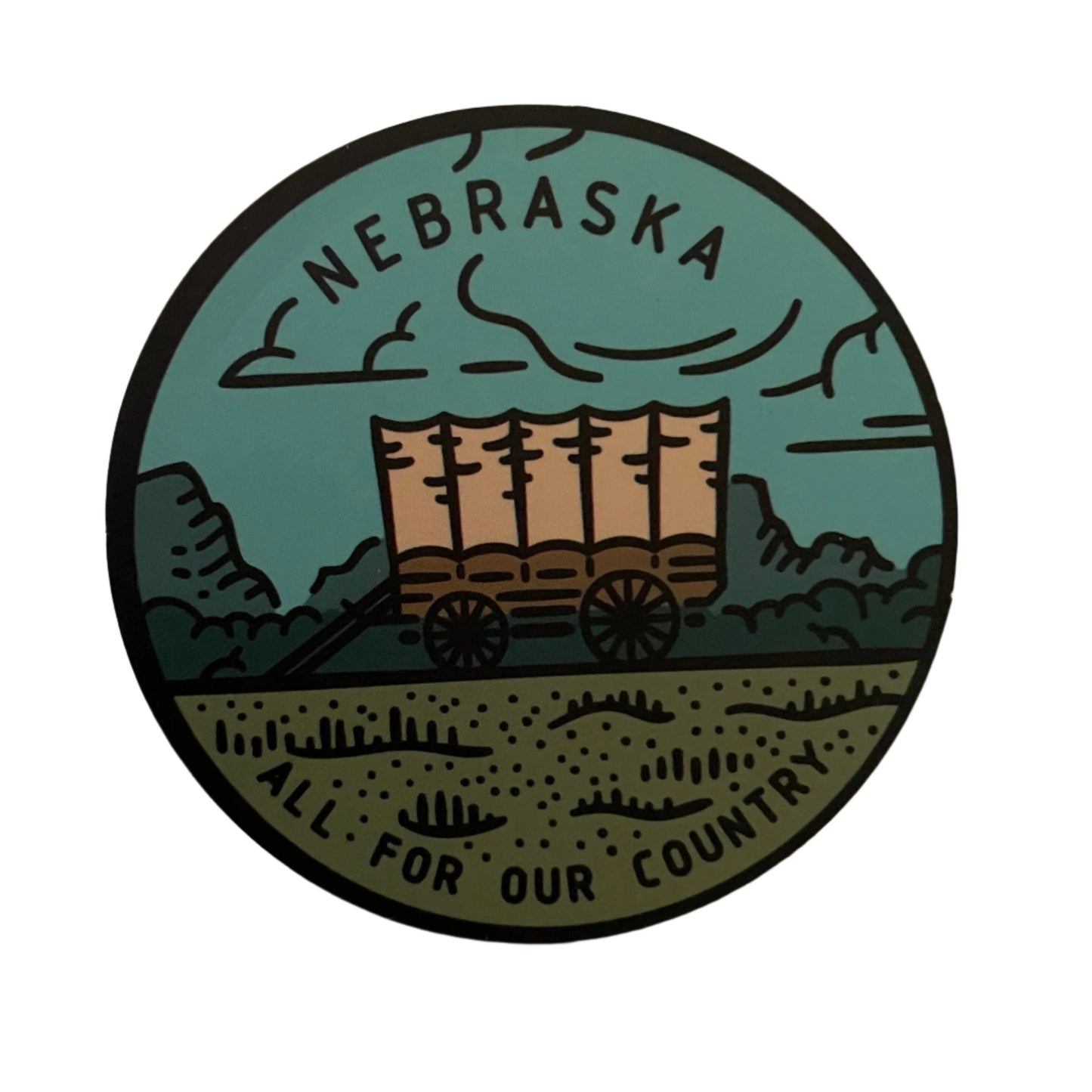 Nebraska State Sticker - Circle