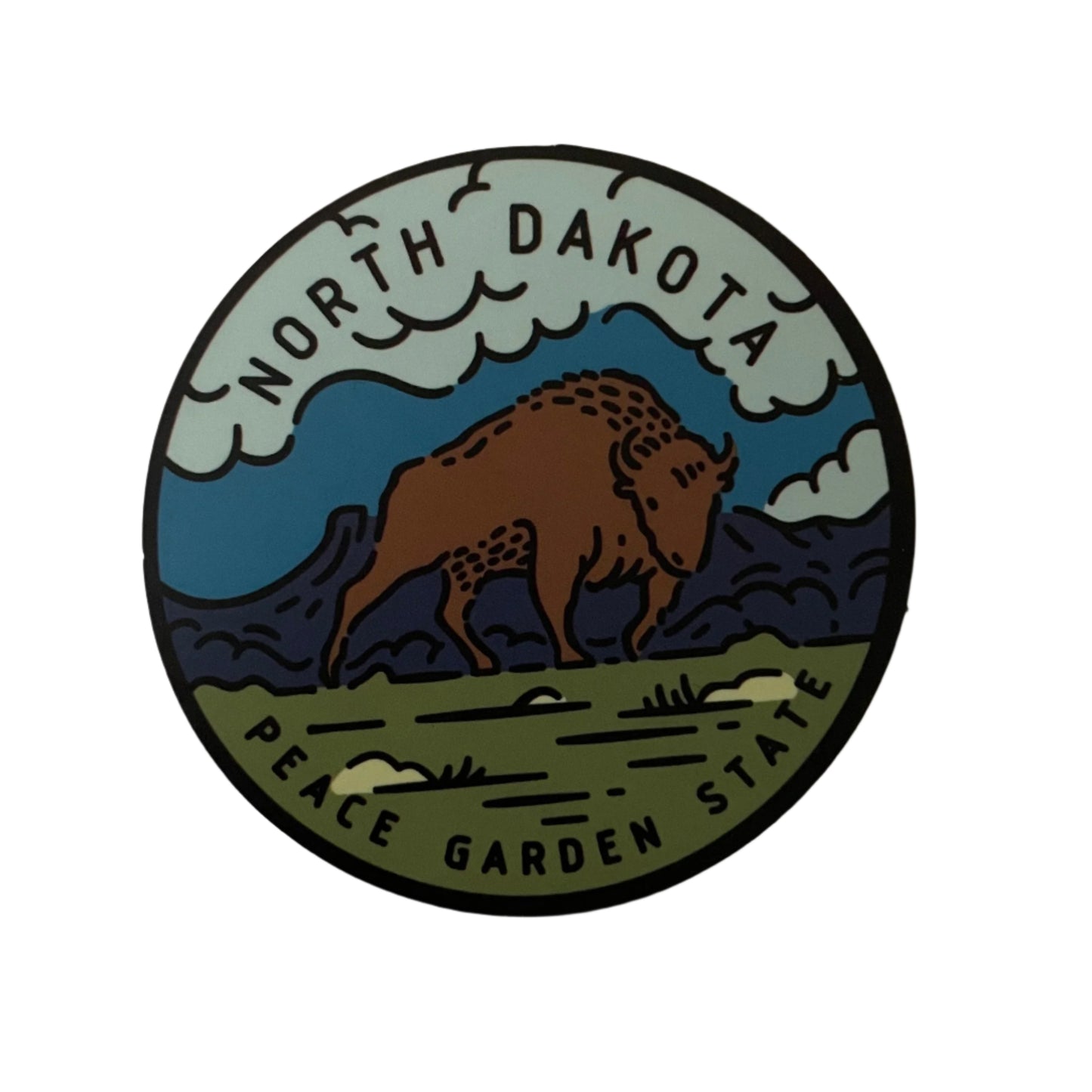 North Dakota State Sticker - Circle