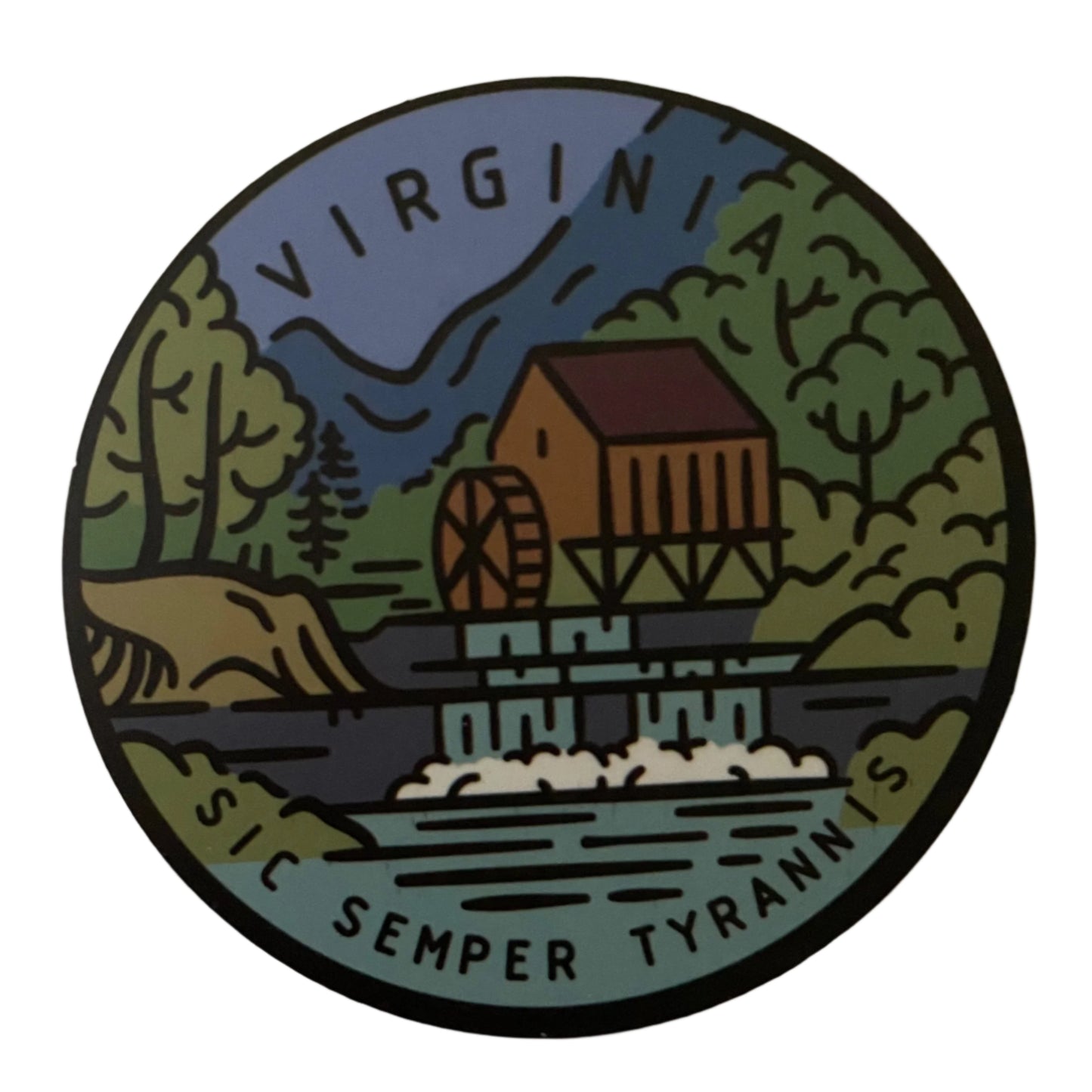 Virginia State Sticker - Circle