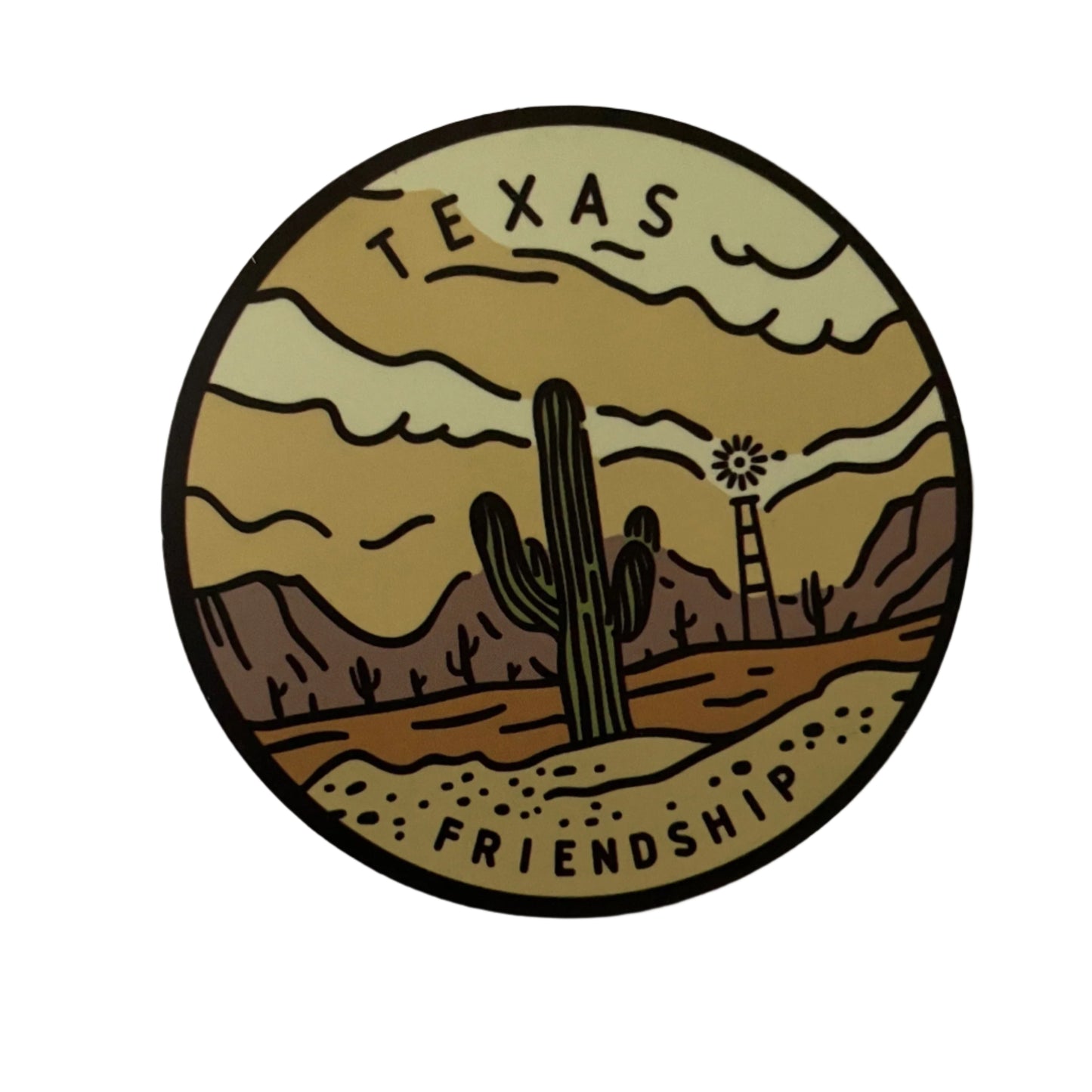 Texas State Sticker - Circle