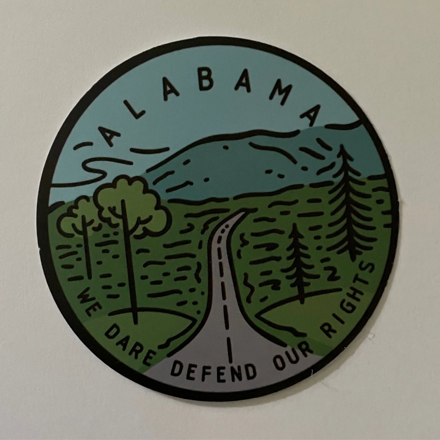 Alabama State Sticker - Circle