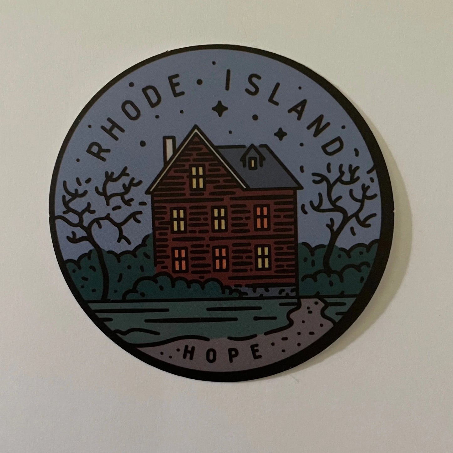 Rhode Island State Sticker - Circle