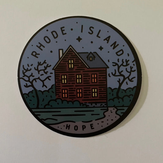 Rhode Island State Sticker - Circle