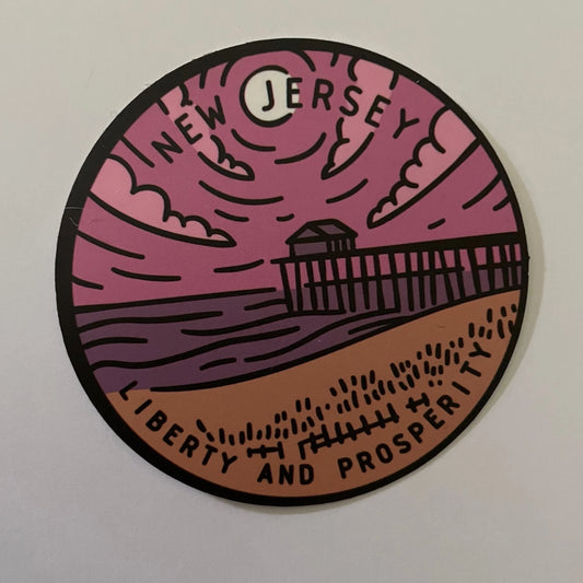 New Jersey State Sticker - Circle