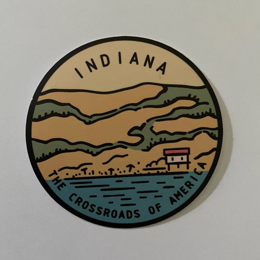 Indiana State Sticker - Circle