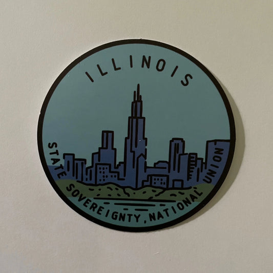 Illinois State Sticker - Circle