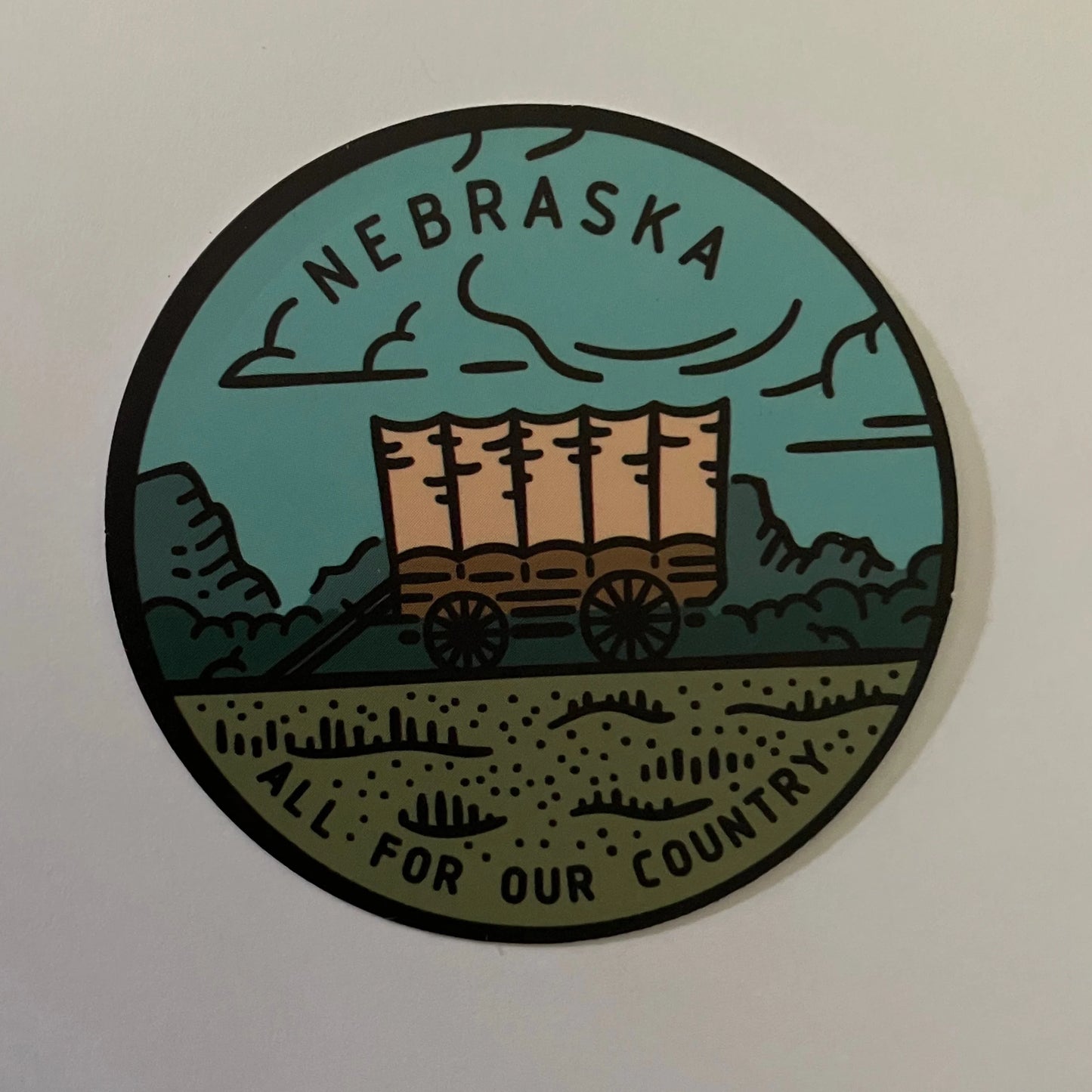 Nebraska State Sticker - Circle