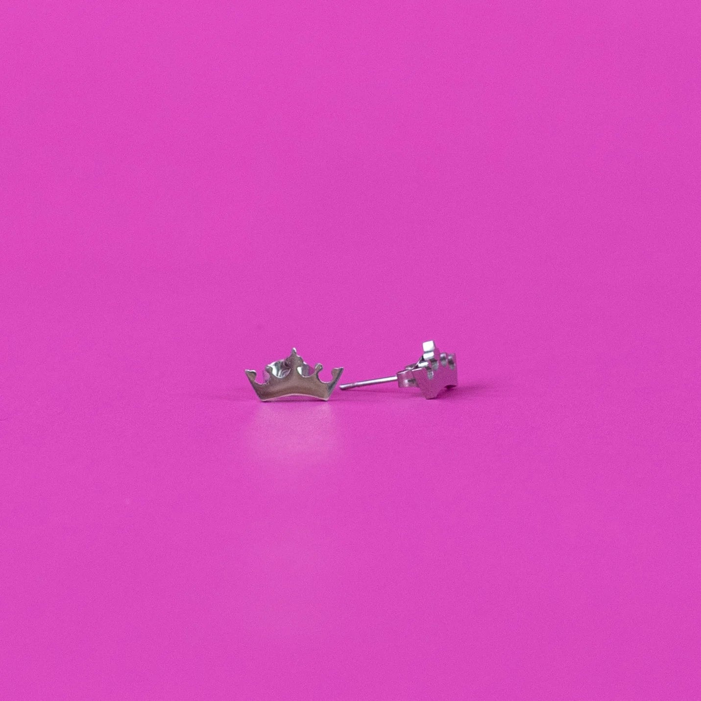 Stainless Steel Crown Stud Earrings