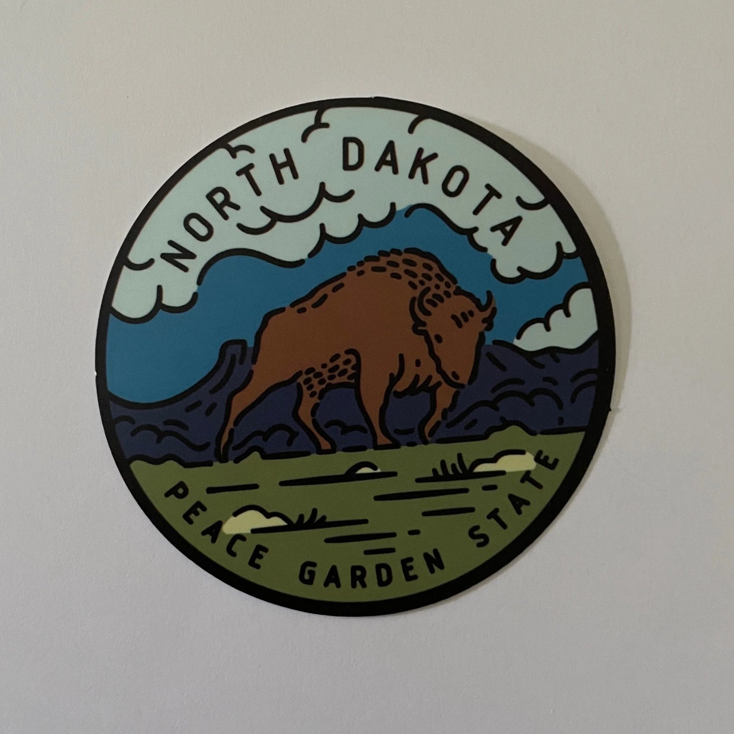 North Dakota State Sticker - Circle