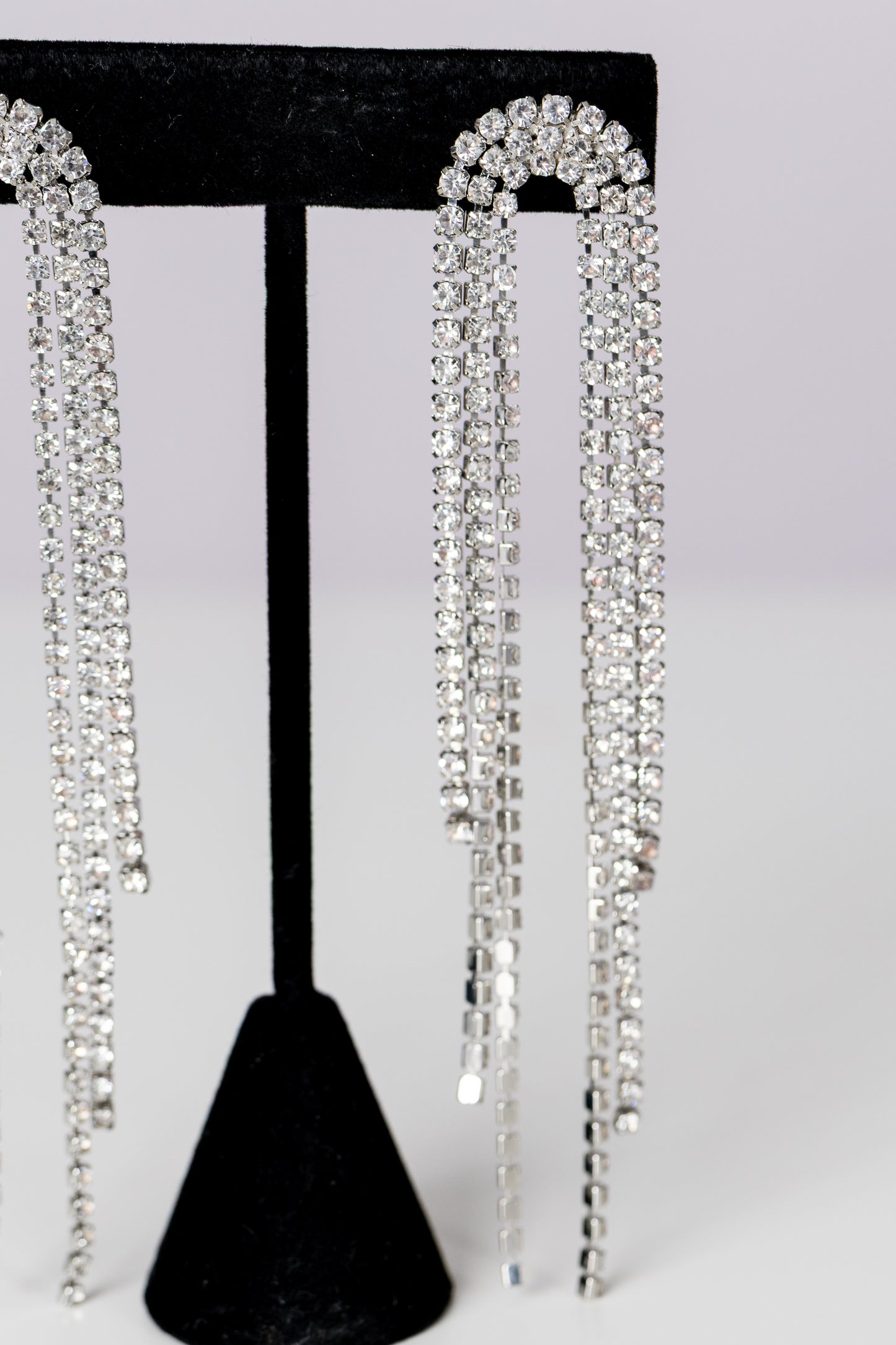 Clear Gem Rainbow Shaped Dangle Earrings